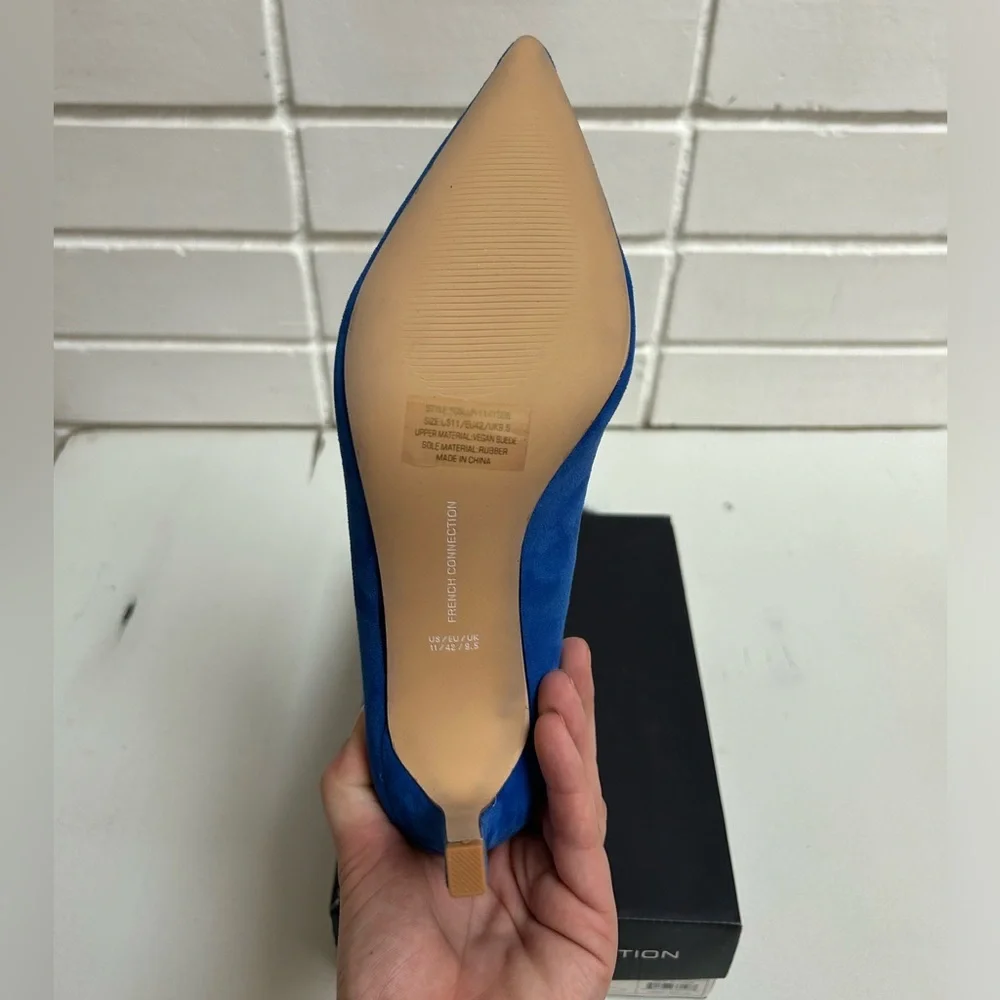 French Connection Blue Suede Leather Heels Size 10/11 💙